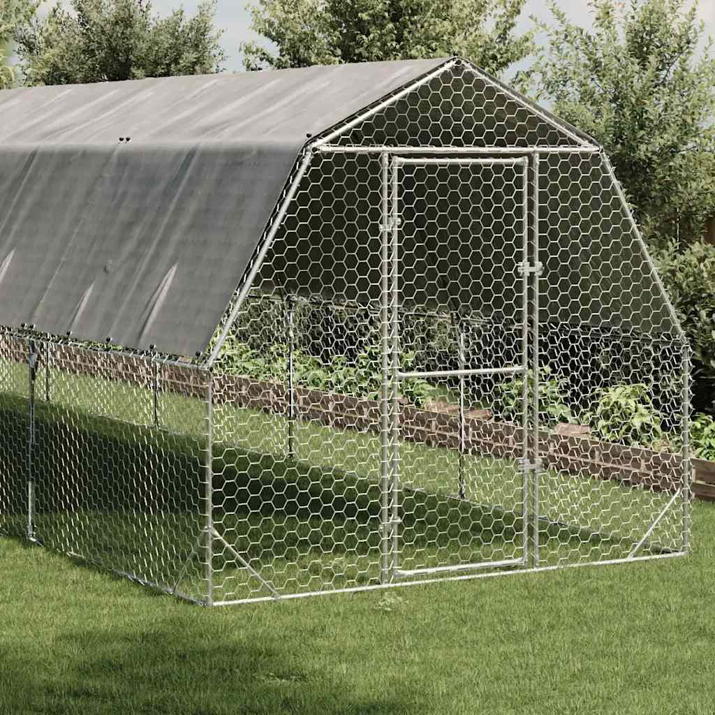 Hühnerstall 2,5X12X2,25 M Verzinkter Stahl