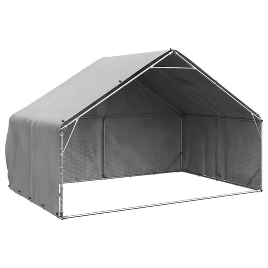 Outdoor-Hundezwinger mit Abdeckung, 3x2x1,9 m, aus verzinktem Stahl, vidaXL