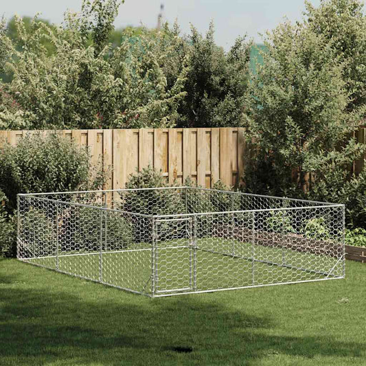 Outdoor-Hundezwinger mit Tür, 3x4x1 m, verzinkter Stahl, vidaXL