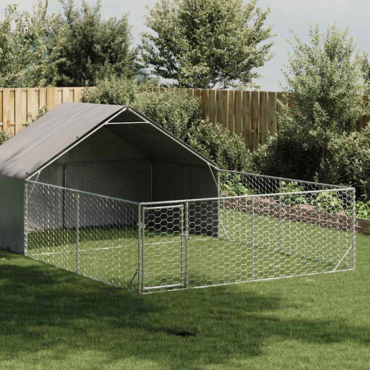Outdoor-Hundezwinger mit Auslauf 6x3x1,9 m aus verzinktem Stahl