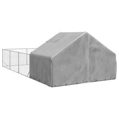 Outdoor-Hundezwinger mit Auslauf 7x3x1,9 m aus verzinktem Stahl