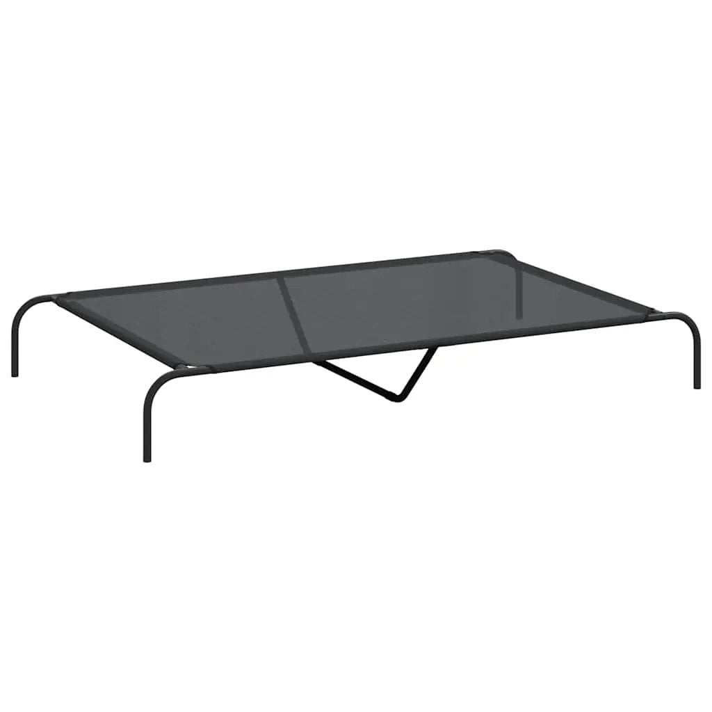 Hundebett Erhöht Schwarz 150x90x20 cm Textilene und Stahl – vidaXL