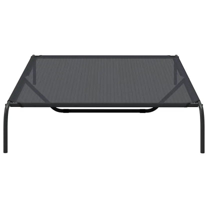 vidaXL Hundebett erhöht, schwarz, Textilene und Stahl, 150x90x20 cm