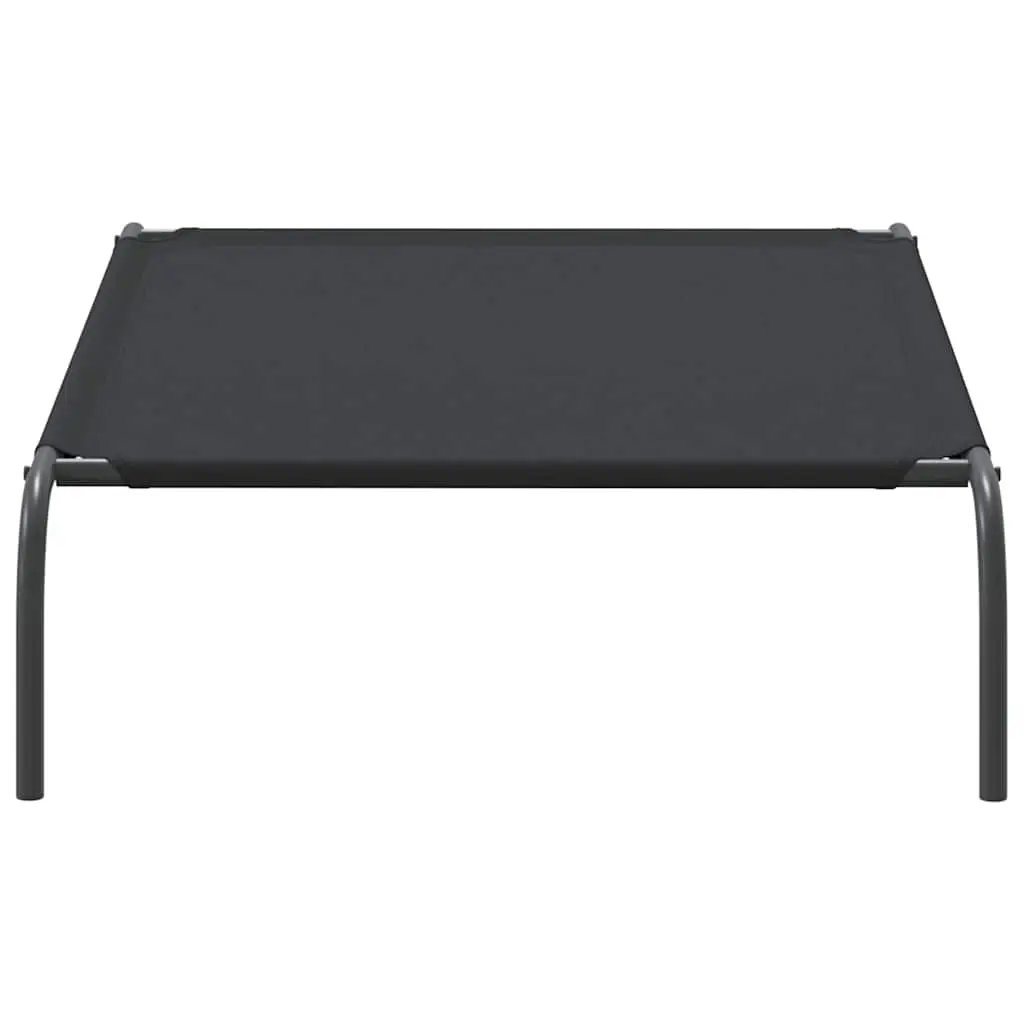 Hundebett Erhöht aus Oxford-Gewebe mit Stahlrahmen, Schwarz, 110x65x20 cm