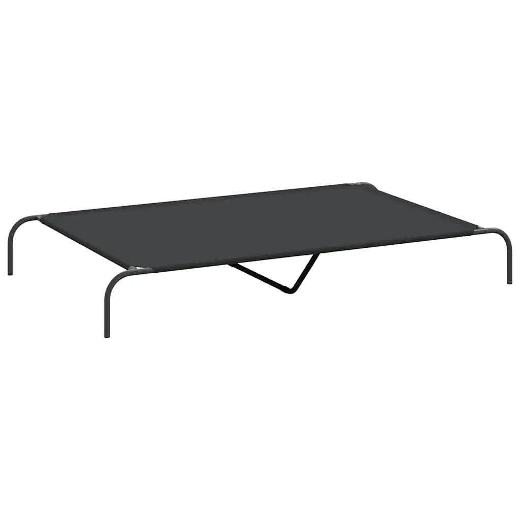 vidaXL Hundebett Erhöht Schwarz 150x90x20 cm aus Oxford-Gewebe und Stahl