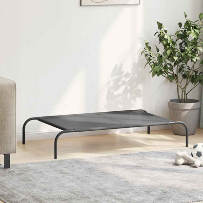 Hundebett in Grau, erhöht, 110x65x20 cm aus Textilene und Stahl
