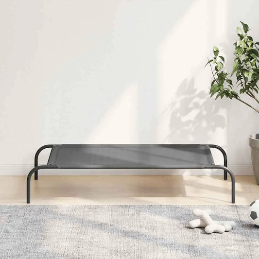 Hundebett Erhöht Grau aus Textilene und Stahl, 110x65x20 cm