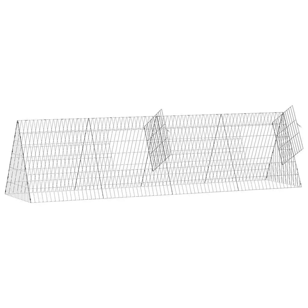 Hasenkäfig VidaXL aus verzinktem Stahl, silberfarben, 215 × 55 × 55 cm
