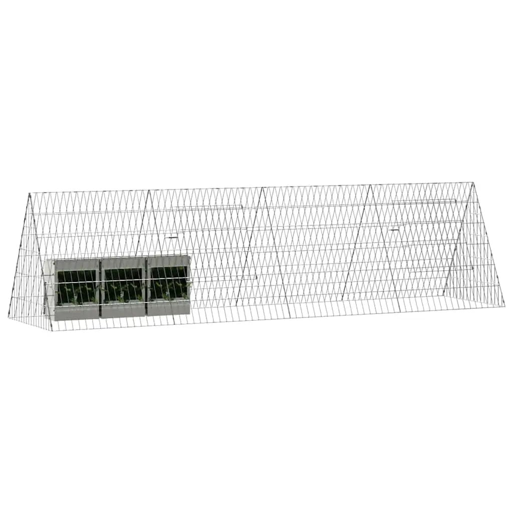 Hasenkäfig Silber aus verzinktem Stahl, 215×55×55 cm