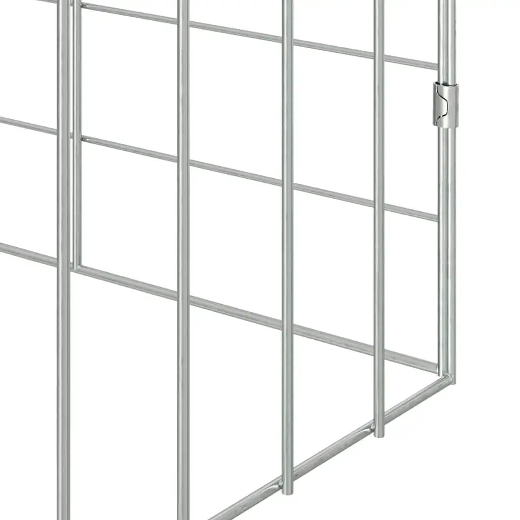 Hasenkäfig Silber aus verzinktem Stahl, 400 x 78 x 78 cm - vidaXL