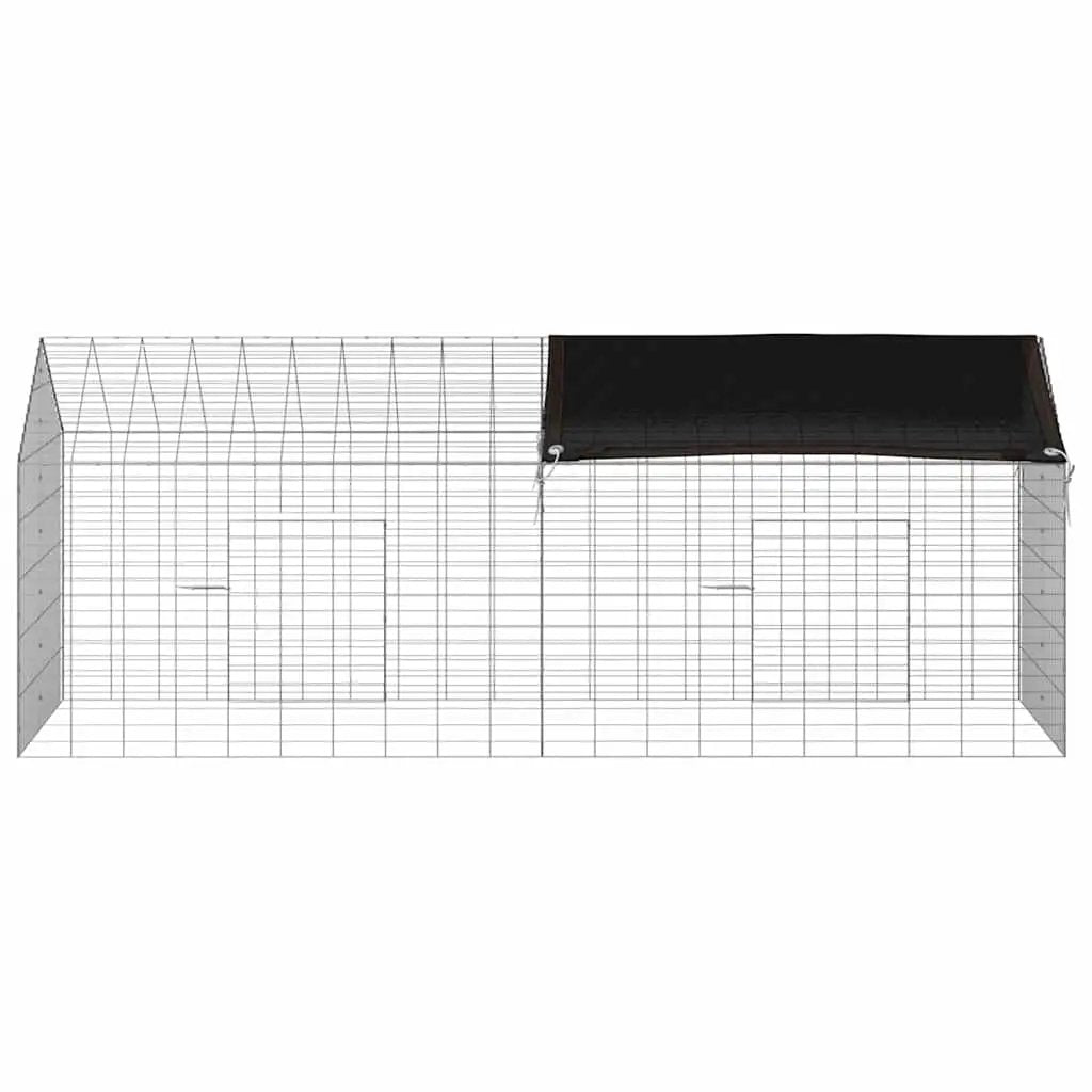 Hasenkäfig Silber, vidaXL, 200 x 78 x 78 cm, verzinkter Stahl – Kleintier-Lebensraum