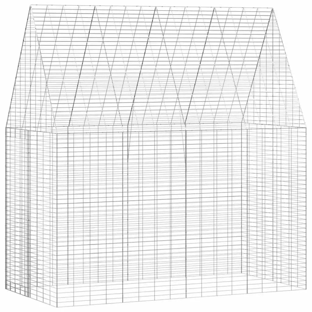 Hasenkäfig aus verzinktem Stahl, silberfarben, 200 × 100 × 210 cm
