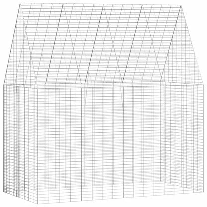 Hasenkäfig aus verzinktem Stahl, silberfarben, 200 × 100 × 210 cm