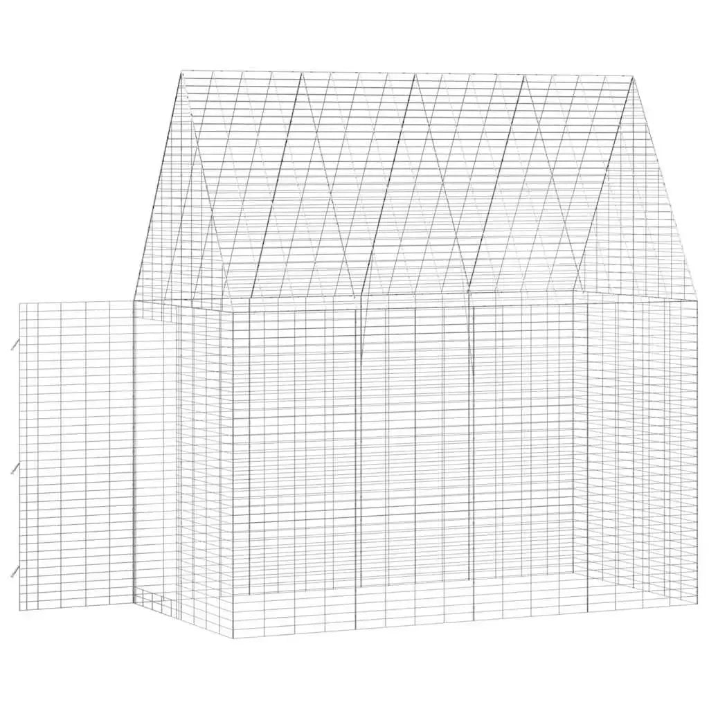 Hasenkäfig aus verzinktem Stahl, Silber, vidaXL, 200 × 100 × 210 cm