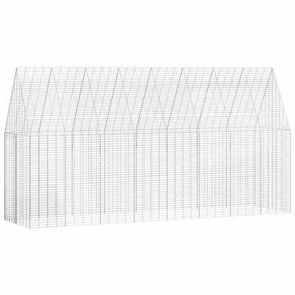 Hasenkäfig Silber, vidaXL, 400 x 100 x 210 cm, verzinkter Stahl