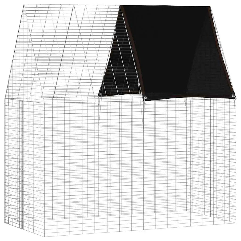 Hasenkäfig Silber aus verzinktem Stahl, 200 x 100 x 210 cm