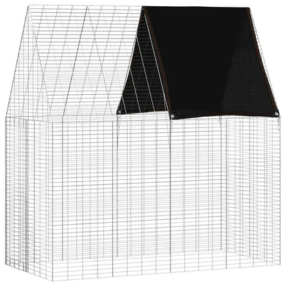 Hasenkäfig Silber aus verzinktem Stahl, 200 x 100 x 210 cm