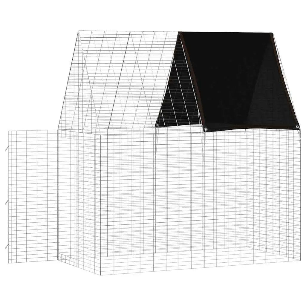 Hasenkäfig aus verzinktem Stahl, silber, 200 x 100 x 210 cm – vidaXL