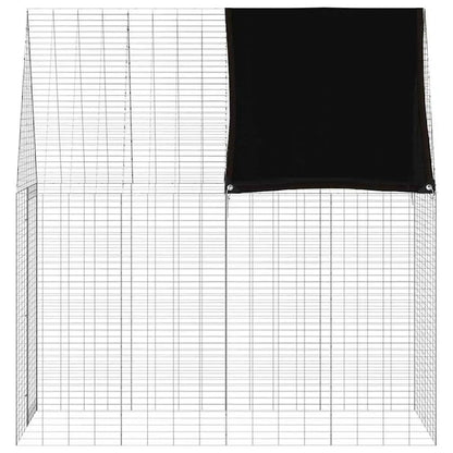 vidaXL Hasenkäfig Silber 200 x 100 x 210 cm Verzinkter Stahl