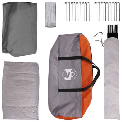 Hütten-Zelt 8 Personen Grau und Orange Polyester und Stahl