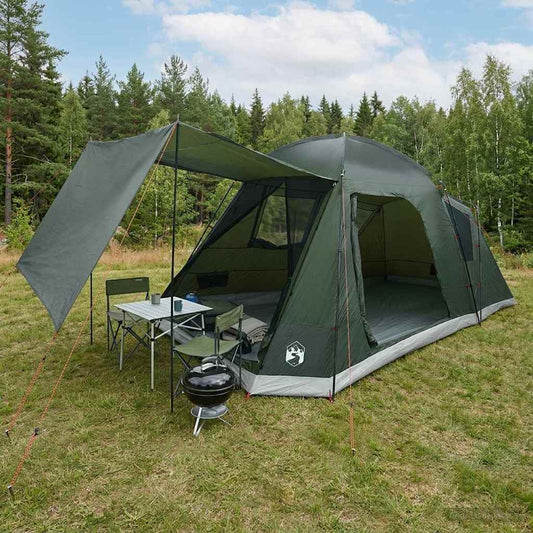 Hütten-Zelt 8 Personen Armeegrün Polyester und Stahl