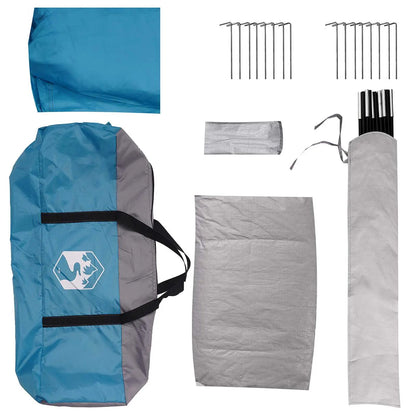 Hütten-Zelt 4 Personen Blau Polyester und Stahl
