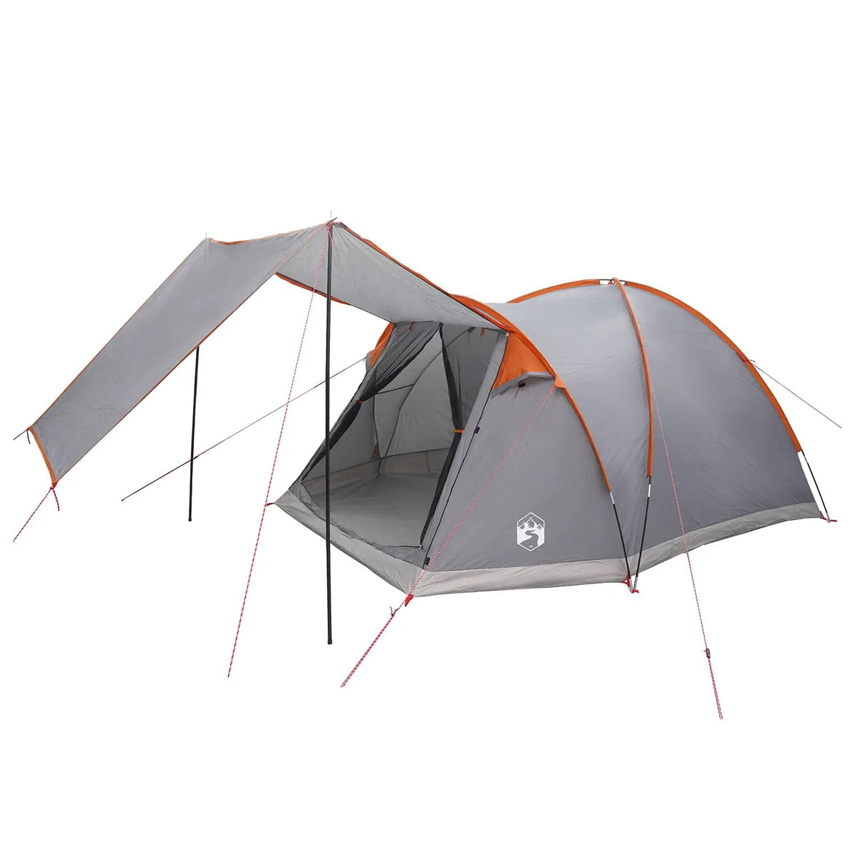 Hütten-Zelt 4 Personen Grau und Orange Polyester und Stahl