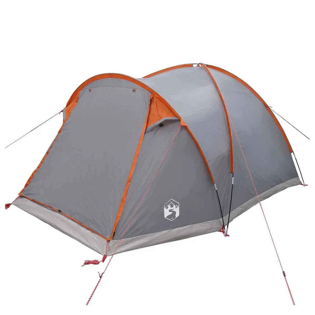 Hütten-Zelt 4 Personen Grau und Orange Polyester und Stahl