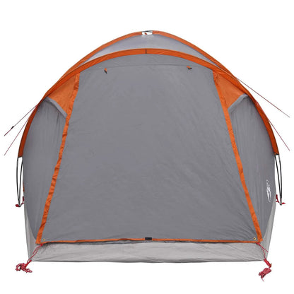 Hütten-Zelt 4 Personen Grau und Orange Polyester und Stahl