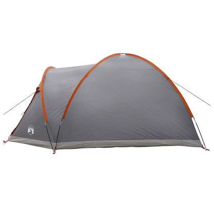 Hütten-Zelt 4 Personen Grau und Orange Polyester und Stahl