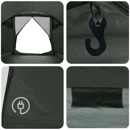 Hütten-Zelt 4 Personen Armeegrün Polyester und Stahl