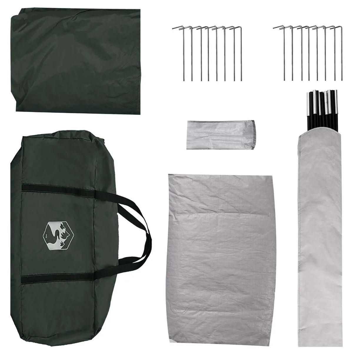 Hütten-Zelt 6 Personen Armeegrün Polyester und Stahl
