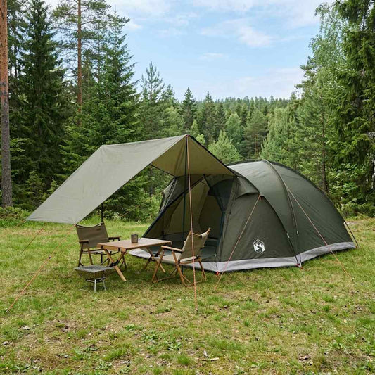 Hütten-Zelt 6 Personen Armeegrün Polyester und Stahl