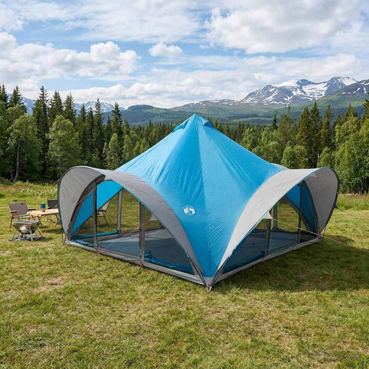 Tipi Zelt 18.0 Personen Blau Polyester und Stahl