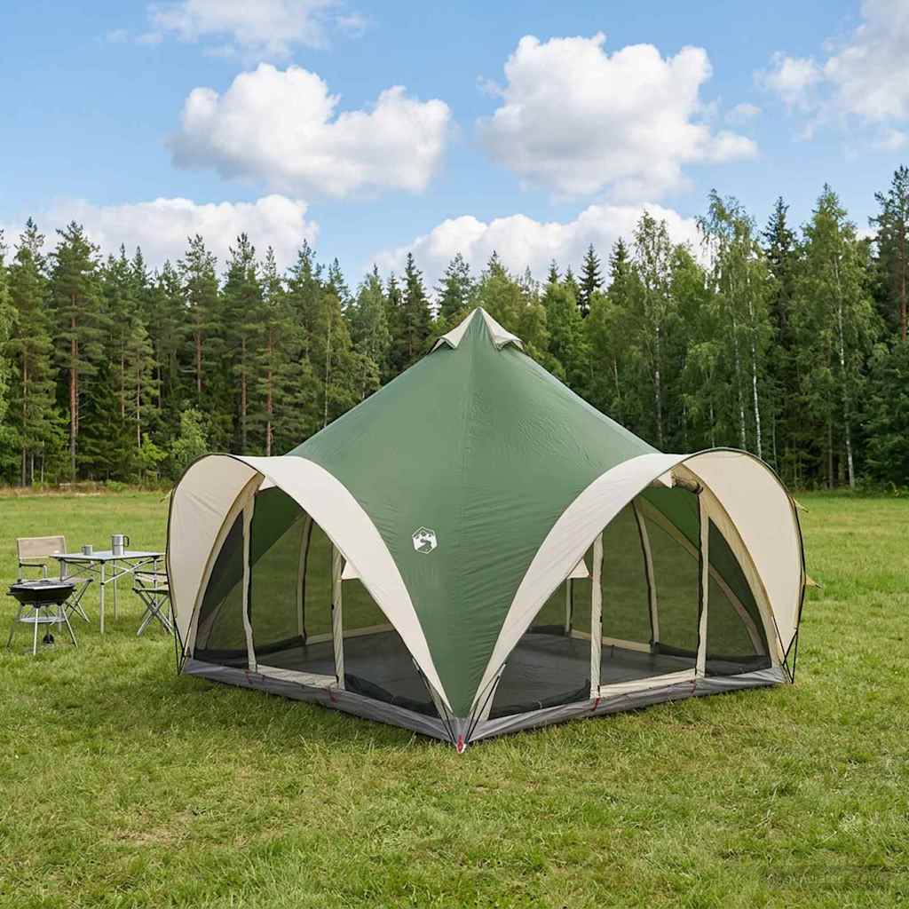 Tipi Zelt 6.0 Personen Grün Polyester und Stahl