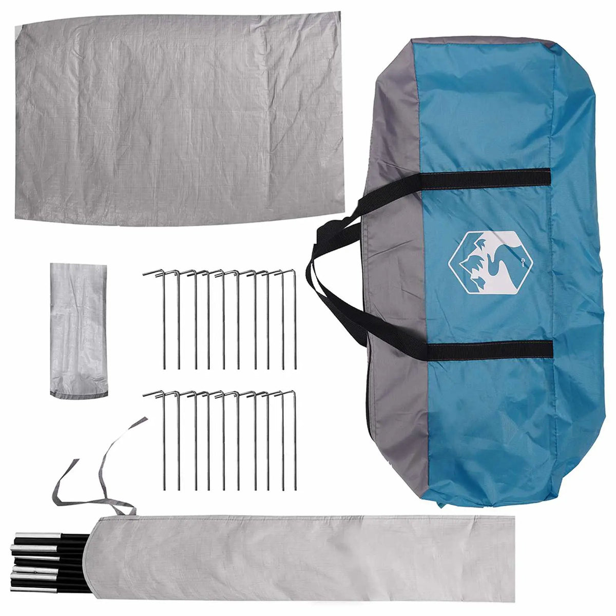 Tipi Zelt 6.0 Personen Blau Polyester und Stahl