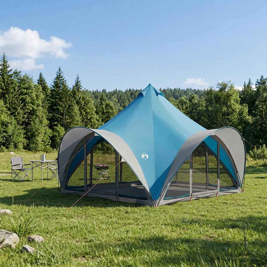Tipi Zelt 6.0 Personen Blau Polyester und Stahl