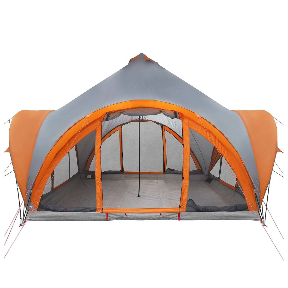 Tipi Zelt 6.0 Personen Grau und Orange Polyester und Stahl