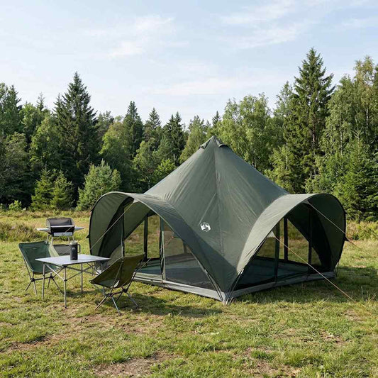 Tipi Zelt 6.0 Personen Armeegrün Polyester und Stahl
