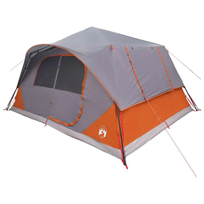 Sofort Zelt 10 Personen Grau und Orange Polyester und Stahl