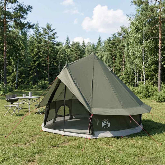 Tipi Zelt 4 Personen Armeegrün Polyester und Stahl