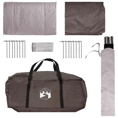 Hütten-Zelt 4 Personen Braun grau Polyester und Stahl