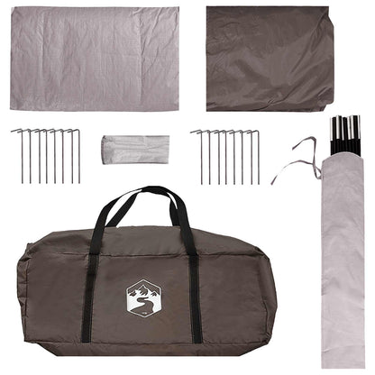 Hütten-Zelt 8 Personen Braun grau Polyester und Stahl