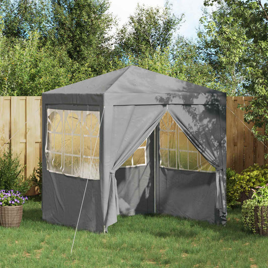 Party-Zelt 200 x 200 x 240 cm Hellgrau PE und Stahl
