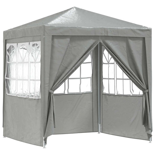 Party-Zelt 200 x 200 x 240 cm Hellgrau PE und Stahl