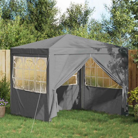 Party-Zelt 250 x 250 x 240 cm Hellgrau PE und Stahl