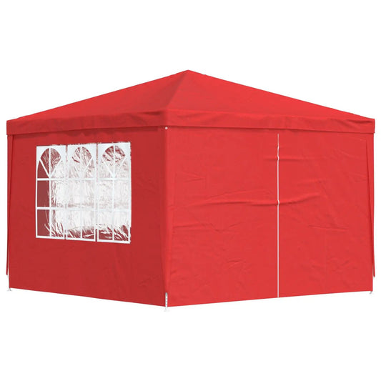 Party-Zelt 300 x 300 x 255 cm Rot PE und Stahl