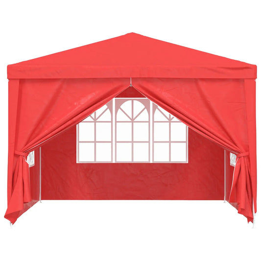 Party-Zelt 300 x 300 x 255 cm Rot PE und Stahl