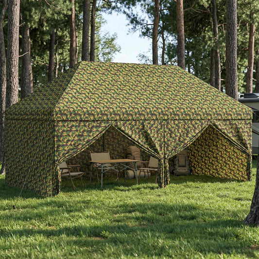 Zelt mit 4 Seitenwänden 2,9 x 5,8 m Army Tarnung