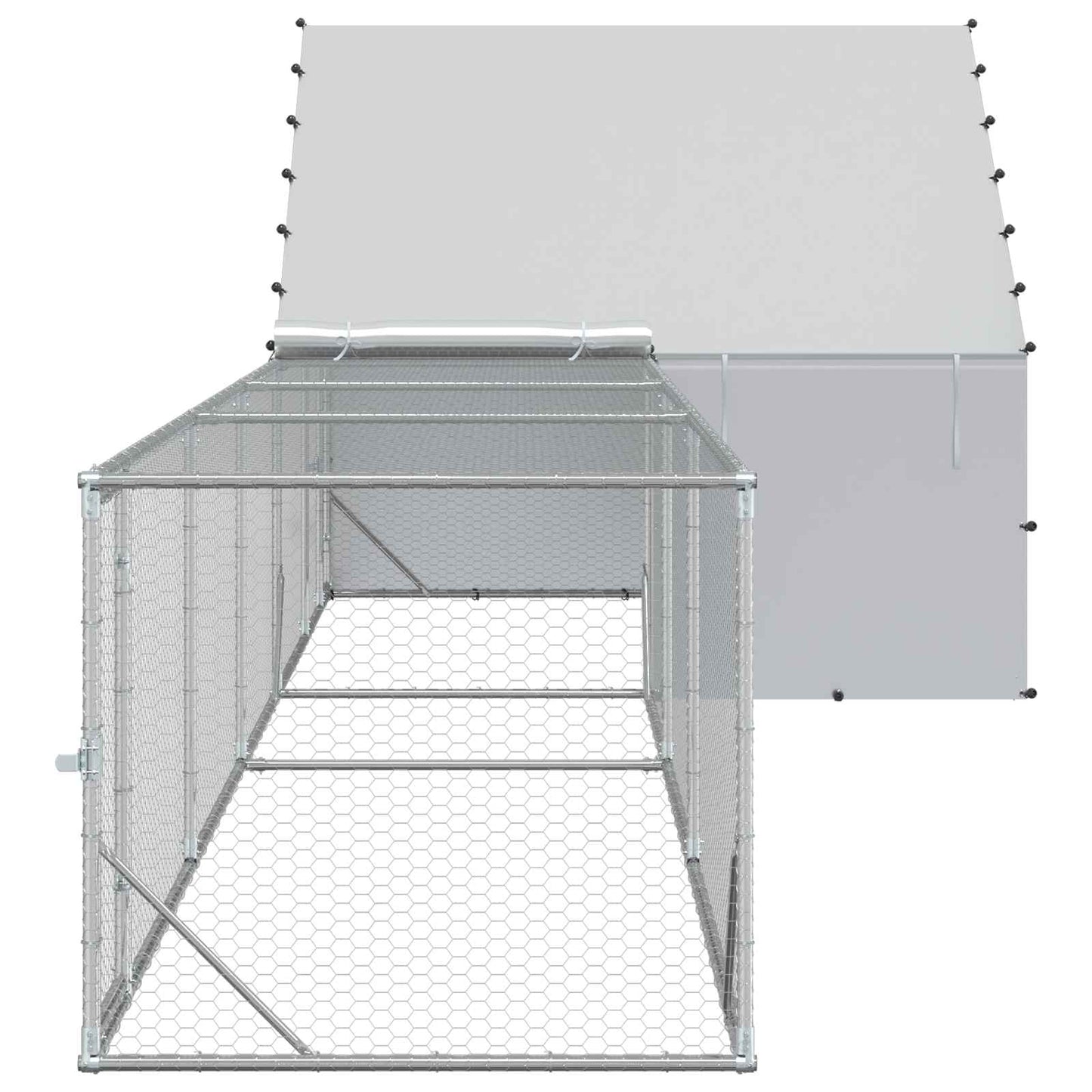 Hühnerstall Mit Dach Und Hof 2 Stk. Silber